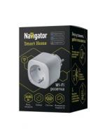 Navigator Wi-Fi розетка ДУ/РУ 1 мест. 16А (3680Вт) земля, таймер, счетчик  NSN-ST-01-WiFi 14555