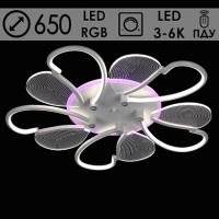 Люстра MX77408/5 WН белый LED 120W+26W RGB 3000-6000K d650 h80 ПДУ диммер mobile, OLY23