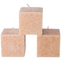 Набор свечей Bronco стеариновых ароматизированных  песочных 3 шт.(1 шт.-5,5*5,5см)