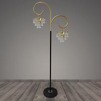 Торшер T2131/2 BK+GD черный/золото 2*40W E27 h1620 crst, BTH23