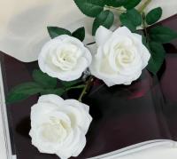 Цветы искусственные "Роза триада" 7*62 см, белый 4301711