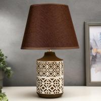 Лампа настольная 16009/1 E14 40Вт бело-шоколадный 24х24х40 см   5080707