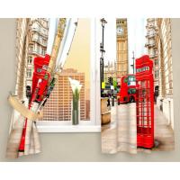 Фотошторы кухонные "Лондонские будки". размер 145х160 см-2 шт. габардин 150г/м2. арт. 01217 АКЦИЯ **