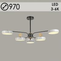 Люстра GH98916/3+3 WT+BK белый/черный 6x24W LED d970 h480, GAN21