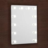 Зеркало, гримёрное, настенное, 12 лампочек, 60*80 см 1396406  ***