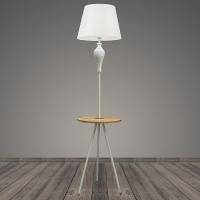 Торшер со столиком T2065 WT белый/белый абажур 1x40W E27 h1600, BTH22