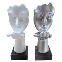 Фигурка декоративная "Лицо", L10 W13 H33 см, 2в.