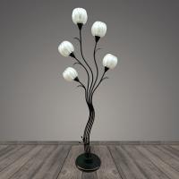 Торшер 1044/5 черный/белый плафон пластик 5x40W E27 h1450, BTH22