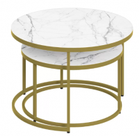 Журнальный столик Вега,золото/белый мрамор 238173