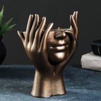 Кашпо - органайзер "Мечты в руках" бронза, 13х20,5х13,5см 7501906