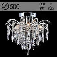 Люстра XE4070/4 CR хром/хрусталь 4х60W E14+8x5W LED d500 h430 ПДУ, HN21