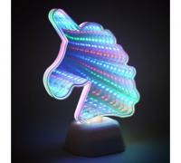 APEYRON/OGM св-к св/д ночник зеркальный Единорог многоцветный 3хR6 пластик 145х72х190 NL-03