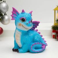 Копилка "Дракоша" синяя, 15,5х13х16см 9904065