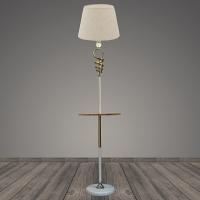 Торшер со столиком T2064 WT белый/бежевый абажур 1x40W E27 h1600, BTH22