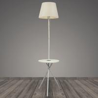Торшер со столиком T2068 WT белый/бежевый абажур 1x40W E27 h1600, BTH22