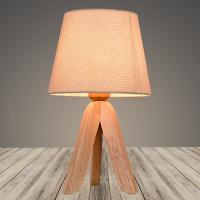 Настольная лампа 21438 светлое дерево/бежевый абажур h450 1х40W E27