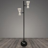 Торшер GL-01(BK) BK черный/белый плафон 2x40W E27 h157, BTH22