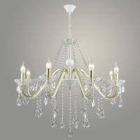 Люстра A4280/8 GD+WT золото/белый/хрусталь 8х60W E14 d820 h1000, QH23