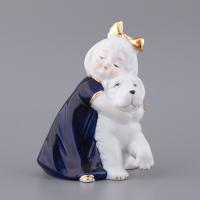 Статуэтка "Девочка с собакой" 12*10см, высота 15см. 276-030