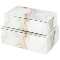 НАБОР ШКАТУЛОК ИЗ 2-Х ШТ КОЛЛЕКЦИЯ "МРАМОР" 21*12**6,5 СМ / 23*15*8,5 СМ 
