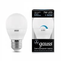 Лампа Gauss Led шар 7W Е27 4100К диммер (105102207-D)