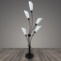 Торшер 9928/5 BK черный/белый плафон пластик 5x40W E27 h1580, BTH23