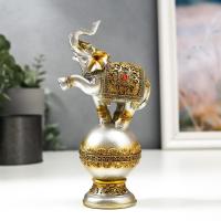 Сувенир полистоун "Слон на шаре в ажурной попоне" 19х8,5х5,5 см 1935329