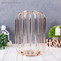 Ваза-флорариум "Ангстрем" 9х20 см, колба в подставке, золото 4555571