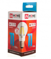 Лампа св/дASD/InHome  Deco ЛОН A60 E27 11W(990lm) 4000К 4K филамент (нитевидная) прозрачная 6145