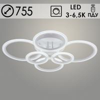 Люстра LI08449C/6 PR WT белый 132W LED 3000-6500K d755 ПДУ(ИК) диммер, HN23