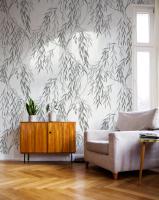 E201701/Обои/Solo/Willow/Ива серая на св.сером фоне к Е201809 / Е201812/Компактный винил на флизелин