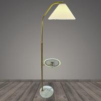 Торшер со столиком T2100 WT+GD белый+золото/белый абажур 1x40W E27 h1580, BTH23