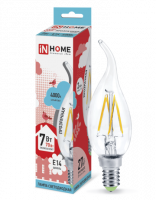 Лампа св/д ASD/InHome Deco Свеча на ветру C37 E14 9W(810lm) 4000К 4К 125x35 филамент (нитевидная) п