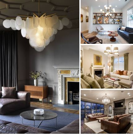 Примеры люстр в интерьере для гостиной 🌟