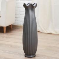 Ваза керамика напольная "Геометрия" 16*60 см, бутон, серая 4635456