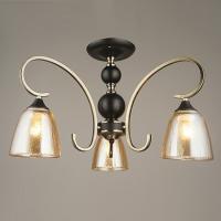 Люстра A3542/3 AB+BK бронза/черный 3x40W E27 d560 h340 QH21