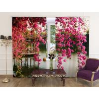 Фотошторы "Цветы в Китайском парке". размер 150х260 см-2 шт.. габардин   3589653 АКЦИЯ ***