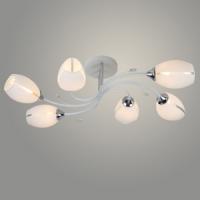 Люстра XA1396A/6 WH+CR белый/хром 6х60W E27 d780 h235, HN23