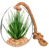 Цветок искусственный "Суккулент" в стекле высота 17,5 см