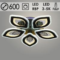 Люстра 55595/5 BK черный 2x80W +3W RBP LED 3000-5000K ПДУ диммер d600, SDA22