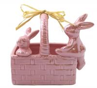 Корзинка с кроликами (розовый) 733-078 