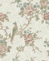 80206/Обои/Прима Италияна/Ducale/мотив птицы на бежевом фоне /Компактный винил на флизелине/1,06*10 