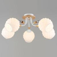 Люстра N5143/5 WT+WOOD белый 3х40W E27 d590 h260, QH22