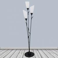 Торшер 8099/C/3 черный/белый плафон пластик 3x40W E27 h1620 BTH15