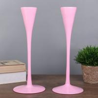 Подсвечник стекло "Узкий бокал" розовый набор 2 шт 28,5х10,5х10,5 см 4543430 АКЦИЯ ***