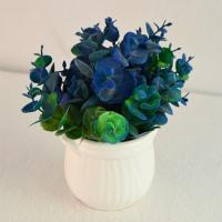 Композиция/цветы 014 Эвкалипт мягкий синий/белый 80x80x150