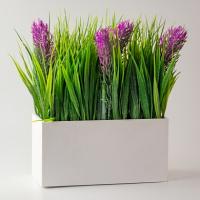 Композиция/цветы 243 Протея фуксия+Осока/ящик белый 180х80х230