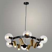 Люстра 23012/12 BK+BRASS черный/латунь 6х40W E14+6х25W GU10 d740 h800, WAN23