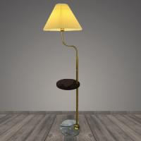 Торшер со столиком T2190 BK+GD черный+золото/бежевый абажур 1x40W E27 h1650, BTH23
