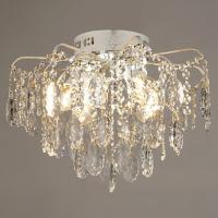 Люстра E1901/4+4 WG белое золото/хрусталь 4х60W E27+4x3W LED ПДУ d400 h310, QH20